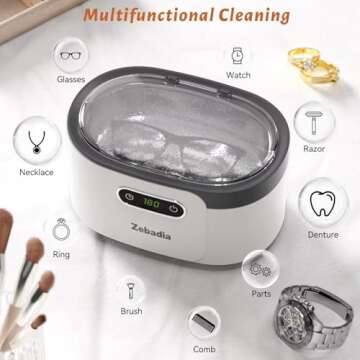 ZEBADIA Sonic Jewelry Cleaner - 600ml Ultrasonic Cleaner
