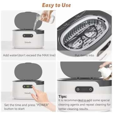 ZEBADIA Sonic Jewelry Cleaner - 600ml Ultrasonic Cleaner