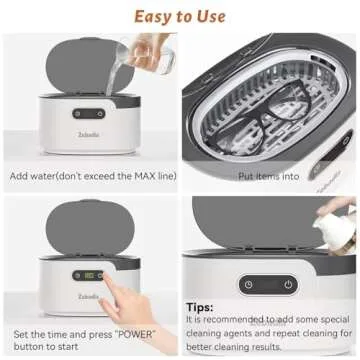 ZEBADIA Sonic Jewelry Cleaner - 600ml Ultrasonic Cleaner