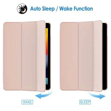 JETech Case for iPad 10.2-Inch (2021/2020/2019 Model, 9/8/7 Generation), Auto Wake/Sleep Cover (Rose Gold)