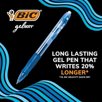 BIC Gelocity Black Gel Pens - 24 Pack, Smooth Writing
