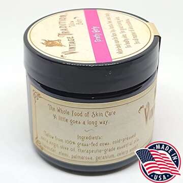 Vintage Tradition Beef Tallow All Purpose Balm – Healing, Hydrating Floral Skin Care Salve Replace...
