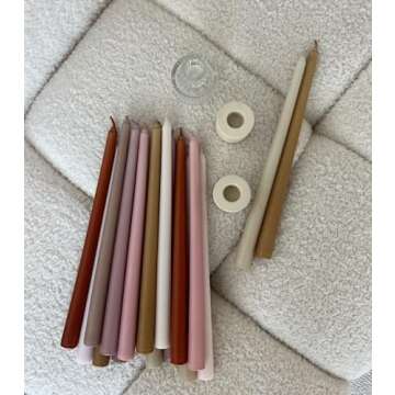 10 Pieces Luna By Camilia 12 Inch Taper Candles, Wedding & Events Taper Candles… (Garden Collection)