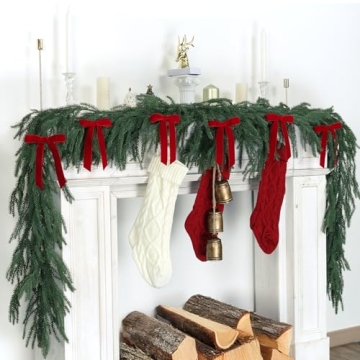 Premium Red Velvet Christmas Bow Set - 24 Pcs for Holiday Decor