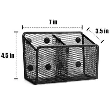 Magnetic Pencil Holder - Mesh Marker Organizer for Home & Office