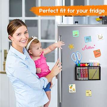 Magnetic Pencil Holder - Mesh Marker Organizer for Home & Office