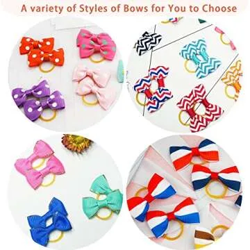 Yxiang 100PCS Pet Bow Set for Small Dogs - Vibrant Styles