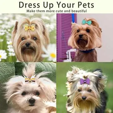 Yxiang 100PCS Pet Bow Set for Small Dogs - Vibrant Styles