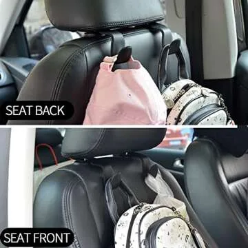 Universal Car Headrest Hanger Hooks for Bags & More