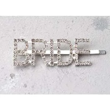 Sowaka BRIDE Hair Pin 2 Pcs Gold Silver Metal Vintage Hair Clip with Rhinestone Letter Hair Accessories for Bride Women Girls Wedding Bridal Shower Party Favor Bachelorette Party (BRIDE)