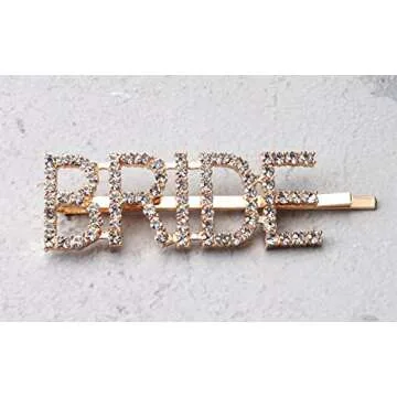 Sowaka BRIDE Hair Pin 2 Pcs Gold Silver Metal Vintage Hair Clip with Rhinestone Letter Hair Accessories for Bride Women Girls Wedding Bridal Shower Party Favor Bachelorette Party (BRIDE)