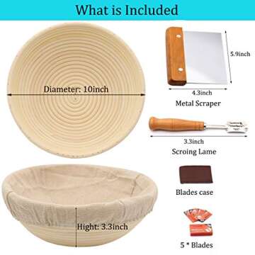 10" Round Bread Banneton Proofing Basket - Artisan Bread Making Kit