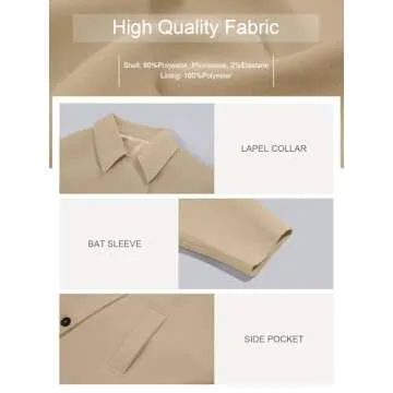 Tankaneo Womens Pea Coats Classic Notch Lapel Single Breasted Oversized Fall Winter Jackets Outerwear