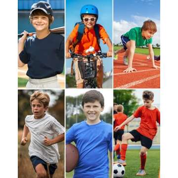 QBK Neon Shirt Kids UPF 50+ Dry Fit Athletic Tees