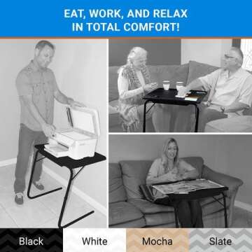 Table Mate XL TV Tray Table - Versatile Folding Couch Table for Meals and Work