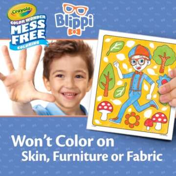 Crayola Blippi Color Wonder Coloring Set, 18 Blippi Mess Free Coloring Pages for Toddlers, Travel Activity, Toddler Toys & Gifts
