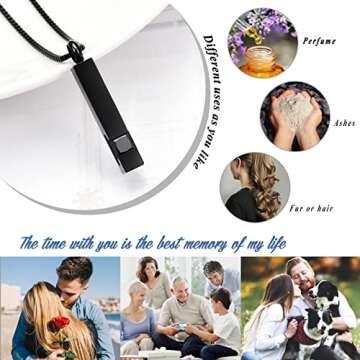 XSMZB Crystal Cremation Urn Jewelry Cube Memorial Ashes Necklace Pendant Keepsake- Black Birthstone Series(Black)