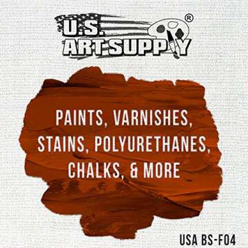 US Art Supply 4 inch Foam Sponge Wood Handle Paint Brush Set (Value Pack of 10) - Lightweight, durable and great for Acrylics, Stains, Varnishes, Crafts, Art