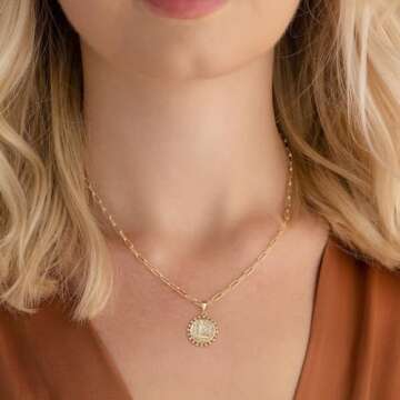 STORUP Layered Gold Initial Necklaces for Women Trendy, Dainty Initial M Necklace Paperclip Chain Necklace Personalized Monogram Layered Gold Initial Necklaces for Women Jewelry