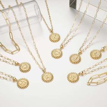 STORUP Layered Gold Initial Necklaces for Women Trendy, Dainty Initial M Necklace Paperclip Chain Necklace Personalized Monogram Layered Gold Initial Necklaces for Women Jewelry