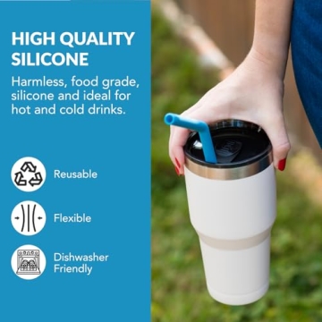 Eco-Friendly Silicone Straws Set - Reusable & Flexible
