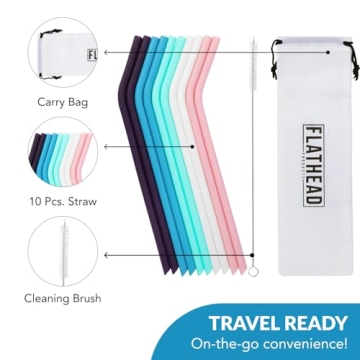 Eco-Friendly Silicone Straws Set - Reusable & Flexible