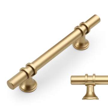 Amerdeco 10 Pack Matte Brushed Gold Cabinet Pulls - Stylish & Functional Handles