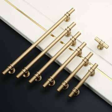 Stylish Amerdeco Gold Cabinet Pulls - 10 Pack for Home