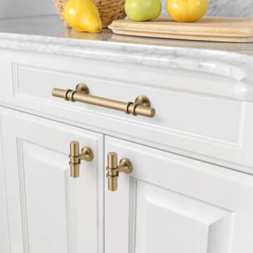 Stylish Amerdeco Gold Cabinet Pulls - 10 Pack for Home