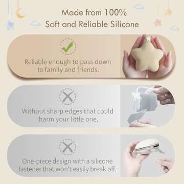 Moonkie Silicone Pacifier Holder Case, Cute Portable Pacifier Storage Case, 2 Pack