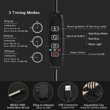LEOTER LED Grow Light for Indoor Plants - Efficient and Adjustable