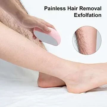 Buwico Crystal Hair Eraser, Crystal Hair Remover for Women and Men, Painless Exfoliation Hair Removal Tool for Arms Legs Back, Magic Hair Eraser (Pink)