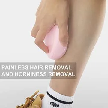 Buwico Crystal Hair Eraser, Crystal Hair Remover for Women and Men, Painless Exfoliation Hair Removal Tool for Arms Legs Back, Magic Hair Eraser (Pink)