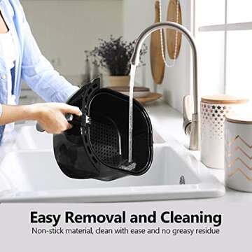 Air Fryer 7.4 QT Large Capacity with 7 in 1 Menus LED Touch Screen Adjustable Time/Temp Control Air Fryers for Home Use Oil-Free Cooking 1800W Electric