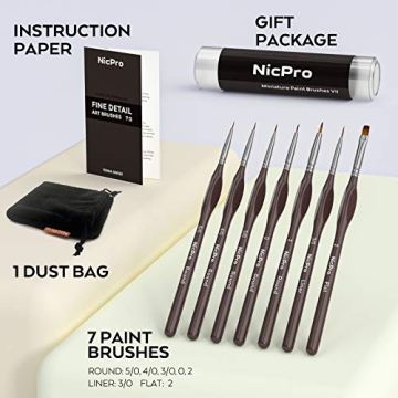 Nicpro Micro Detail Paint Brush Set with 7 Precision Brushes