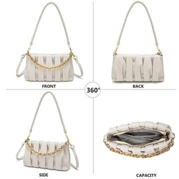 KingTo Shoulder Dumpling Purse Handbag for Women Fashion Crossbody Tote Bag Soft Clutch Pouch Bag