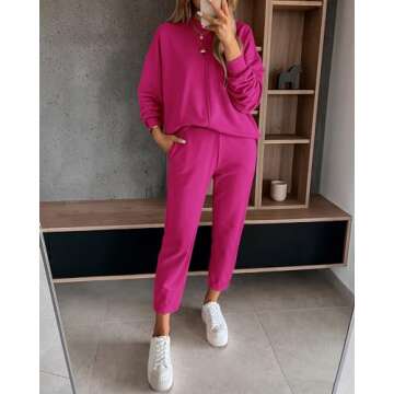 BTFBM Women's Two Piece Lounge Sets Fall Winter Sweatsuits Long Sleeve Sweatshirt Pants Jogger Track...