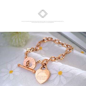 Kelistom Love Heart Charm Bracelet for Women Gift
