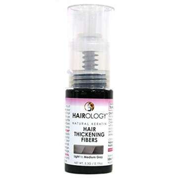 Hairology Hair Building Thickening Fibers, Gray, 0.2 Ounce, Light to Medium Gray