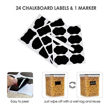 Vtopmart 4 PCS Large BPA Free Food Storage Containers