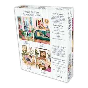 500 Piece Puzzle for Adults Hygge Collection Cozy Fireplace by Olivia Gibbs Blueboard Puzzle Jigsaw + Bonus Candle KI Puzzles from Playview