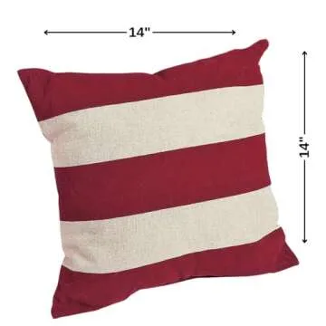 Fun Express 14" x 14" Patriotic Stars and Stripes Decorative Pillow Set, 2 Piece, American and Americana Decor, Great for Memorial Day, 4th of July, Veterans Day and Any Patriotic Event