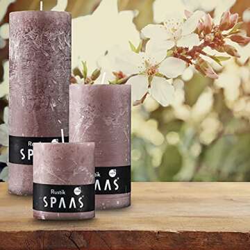 SPAAS Rustic Taupe Pillar Candles - 2.7" X 3" Decorative Candles Set of 4 - Clean Burning and Driple...