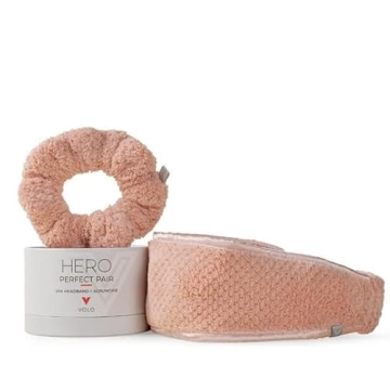 VOLO Cloud Pink Spa Headband & Scrunchie Set for Women