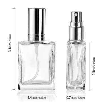 Foraineam 18 Pack Clear Glass Fine Mist Atomizer Spray Bottles, 15ml Refillable Mini Perfume Bottle,...