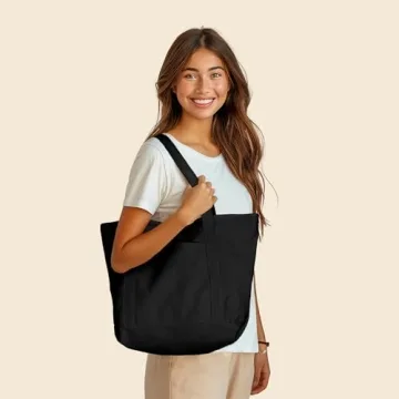 DALIX 20" Durable Canvas Tote Bag for Everyday Use