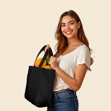 DALIX 20" Durable Canvas Tote Bag for Everyday Use
