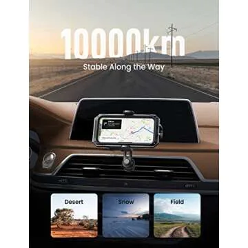 LISEN Cell Phone Car Mount for iPhone [Enjoy Never Blocking], Universal Car Phone Holder Vent Phone Mount for Car [2 Hook Kit] Hands Free Phone Car Mount Fits iPhone 16 15 Pro Max Plus Samsung