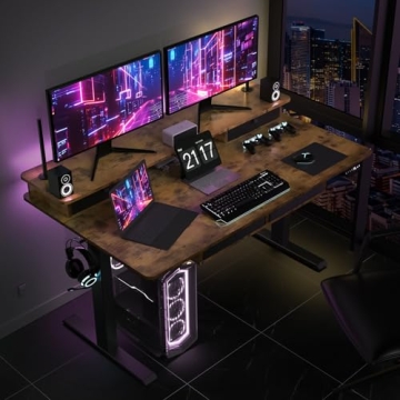 ExaDesk Electric Standing Desk with 4 Drawers and Adjustable Height