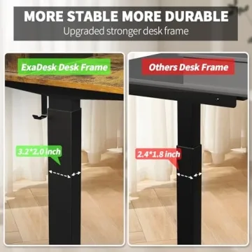 ExaDesk Electric Standing Desk with 4 Drawers and Adjustable Height